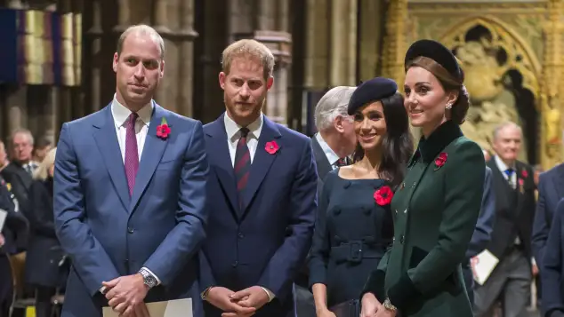 Prinz William, Prinz Harry, Herzogin Meghan und Herzogin Kate