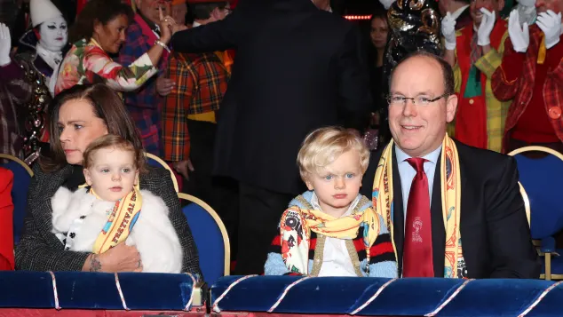 Stephanie von Monaco, Fürst Albert und die Zwillinge Prinz Jacques und Prinzessin Gabriella