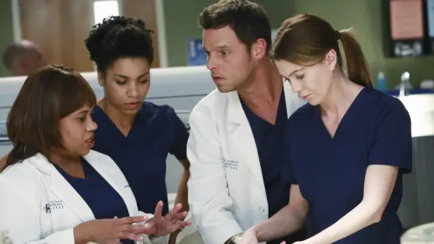 Chandra Wilson, Kelly McCreary, Justin Chambers und Ellen Pompeo