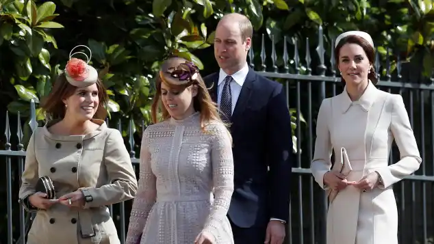 Prinz William, Prinzessin Kate, Prinzessin Beatrice und Prinzessin Eugenie