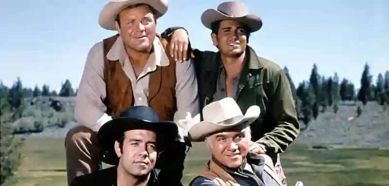 Die „Bonanza“-Besetzung: Dan Blocker, Michael Landon, Pernell Roberts und Lorne Greene