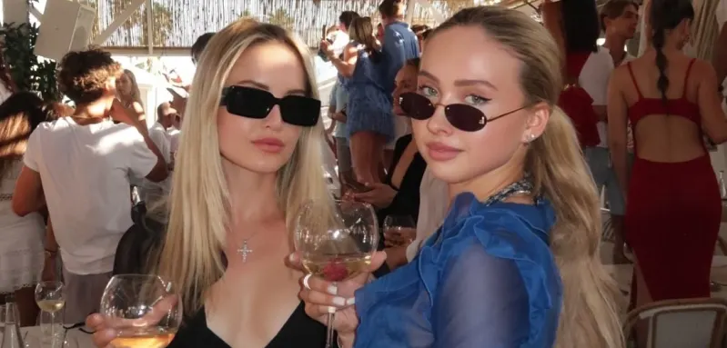 davina geiss shania geiss heiß sexy transparent kleid look geburtstag feier