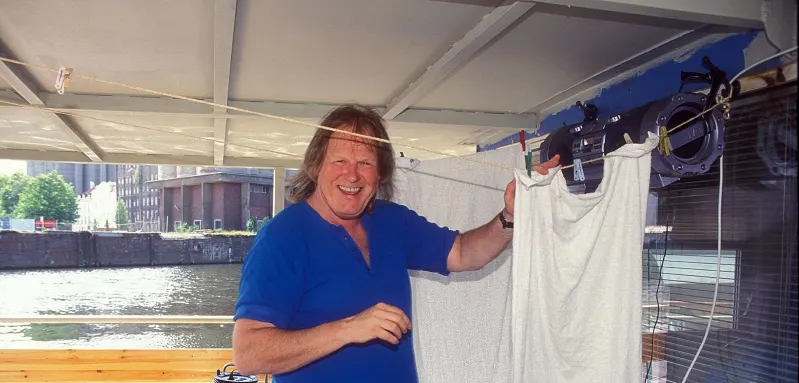 Gunter Gabriel auf einem Hausboot
