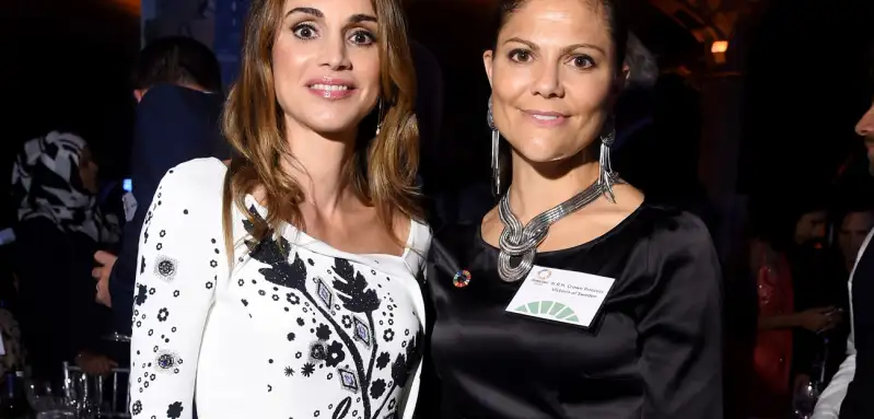 Königin Rania von Jordanien und Prinzessin Victoria von Schweden