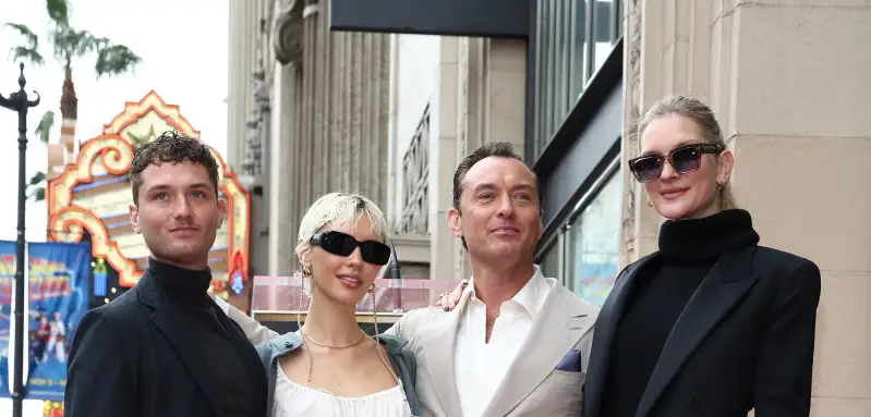 Raff Law, Iris Law, Jude Law und Phillipa Coan