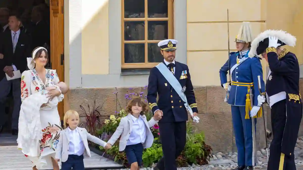 Prinzessin Sofia und Prinz Carl Philip mit ihren Kindern