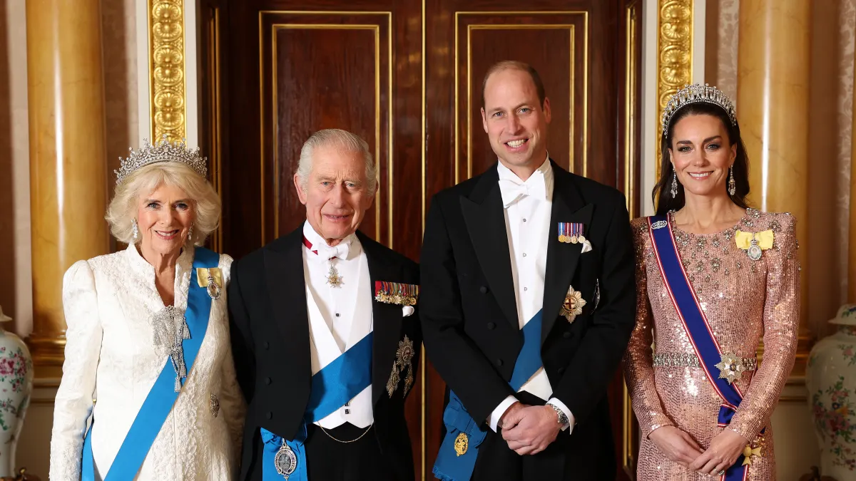 Königin Camilla, König Charles, Prinz William und Herzogin Kate royals königshaus