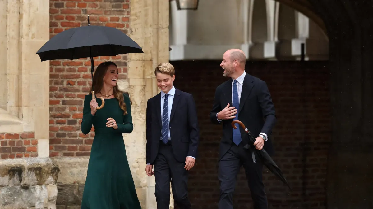 Prinz George mit Prinzessin Kate und Prinz William