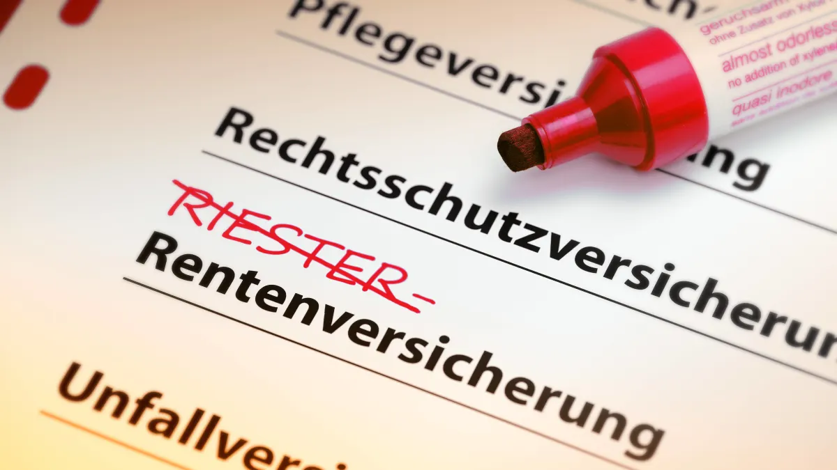 Durchgestrichene Riester-Versicherung