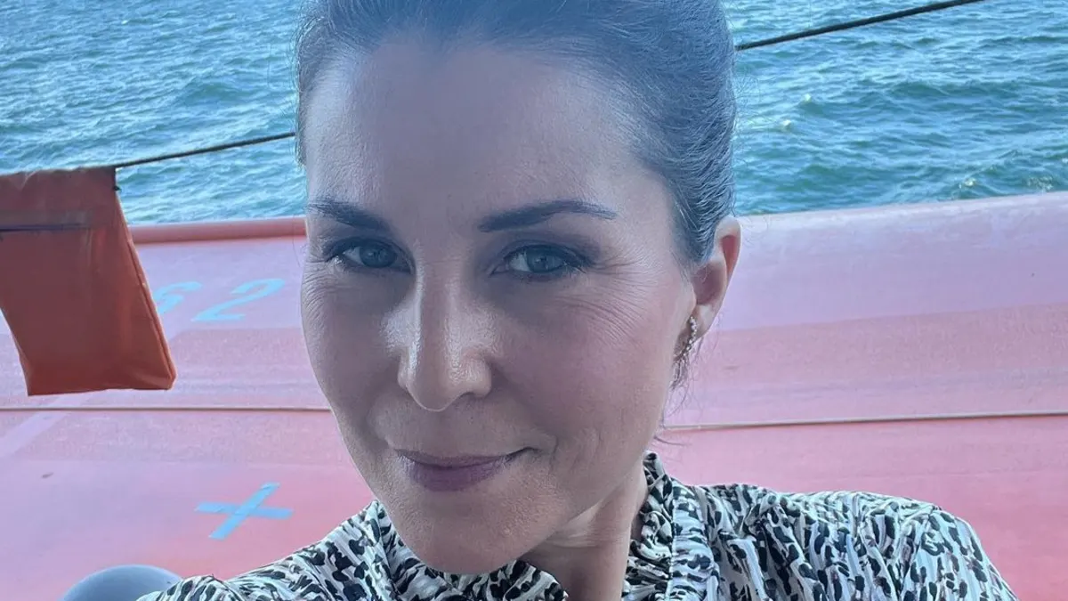 Vanessa Blumhagen auf einem Boot im Vereinigten Königreich im Mai 2023.
