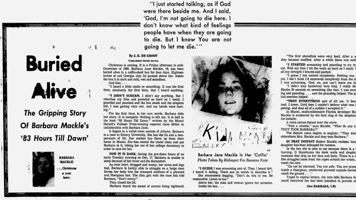 Barbara Jane Mackle wurde entführt und lebendig begraben