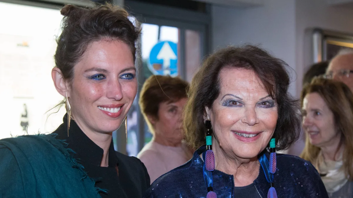 Italy Premiere of Rudy Valentino in Rome Italian actress Claudia Cardinale with her daughter Claudi