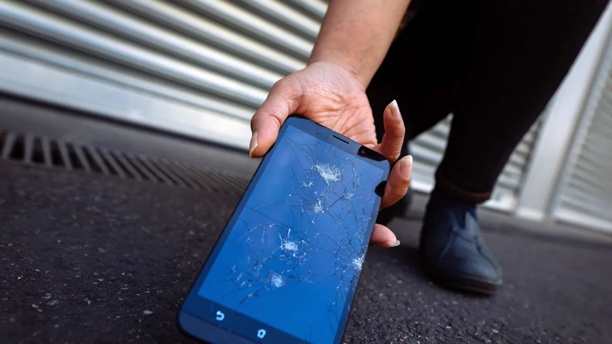 Mobiltelefon mit gesplittertem Display