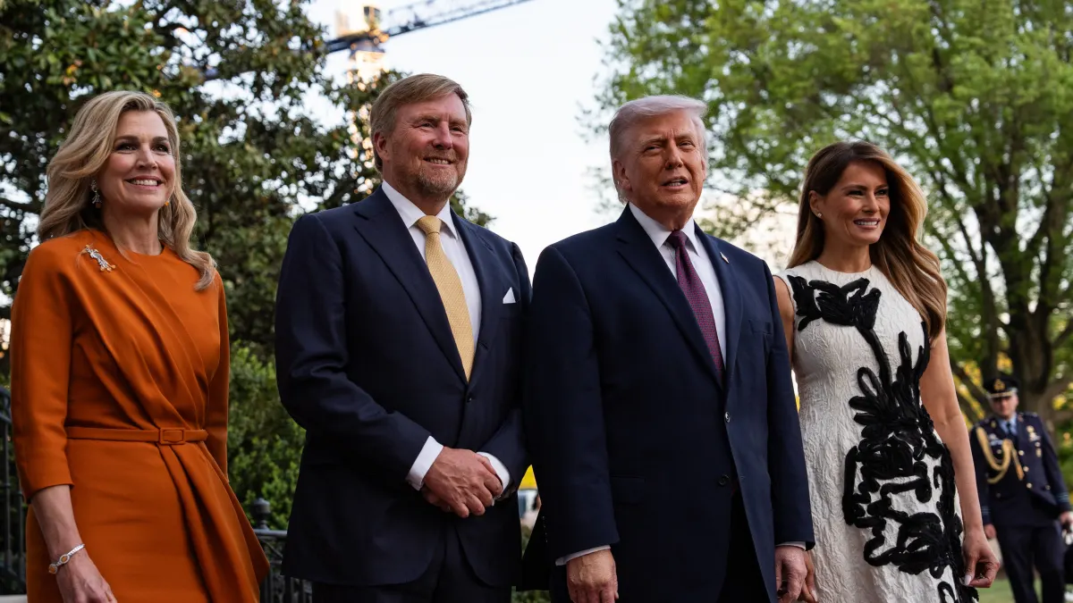 Königin Máxima, König Willem-Alexander, Donald und Melania Trump trafen sich im Weißen Haus.