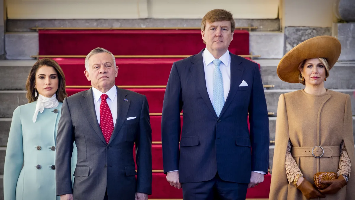 Königin Rania, König Abdullah, König Willem-Alexander, Königin Máxima, Jordanischer König in den Niederlanden, Jordanischer König in Holland, Jordanische und niederländische Royals