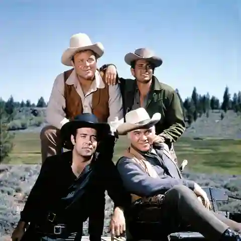Die „Bonanza“-Besetzung: Dan Blocker, Michael Landon, Pernell Roberts und Lorne Greene