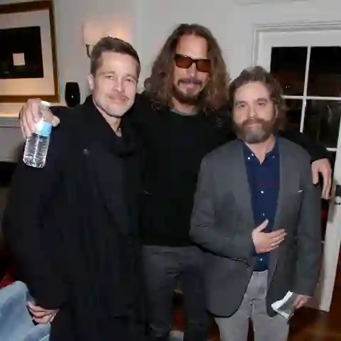 Brad Pitt, Chris Cornell und Zach Galifianakis im Januar 2017