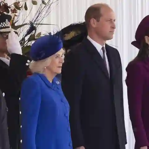 Britische Royals König Charles Königsgemahlin Camilla Prinz William Herzogin Kate
