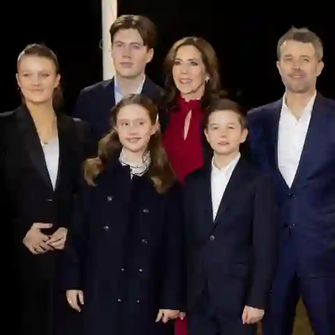 Dänische Königsfamilie mit Prinz Mary, Prinz Frederik, Prinz Christian und Prinz Isabella und Prinz Vincent and Prinz Josephine am 6. Februar 2022