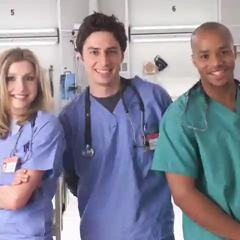 „Scrubs“-Stars Sarah Chalke, Zach Braff und Donald Faison