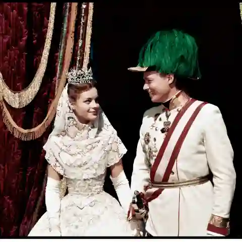 Romy Schneider und Karlheinz Bohm aus „Sissi“ 1955
