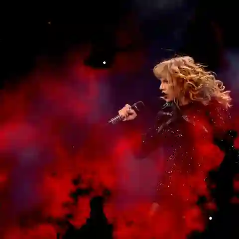 Taylor Swift auf der Bühne während der Reputation-Stadion-Tour in Texas