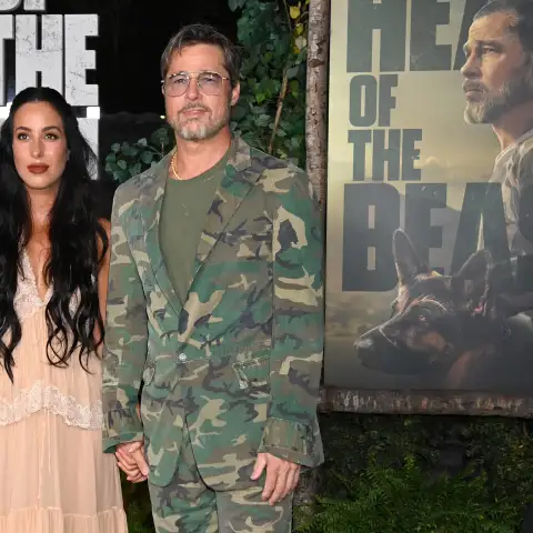 Seltener Auftritt: Ines de Ramon und Brad Pitt