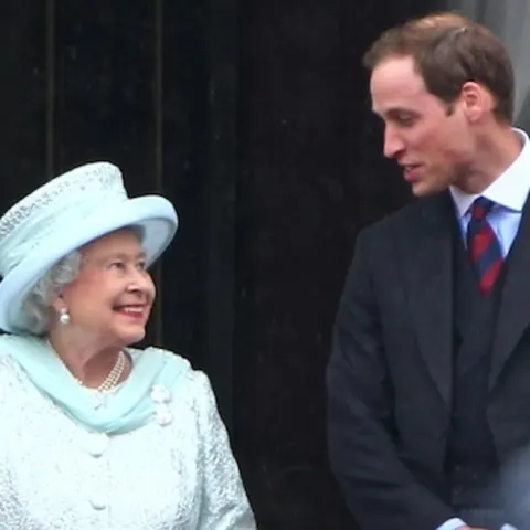Prinz William und Königin Elisabeth