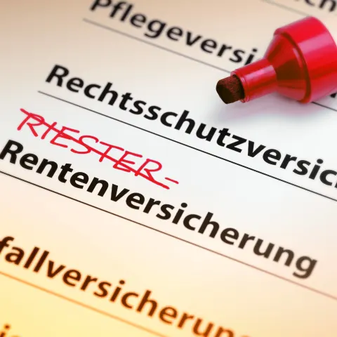 Durchgestrichene Riester-Versicherung