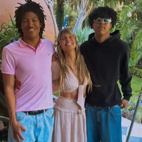 Heidi Klum mit Henry und Johan