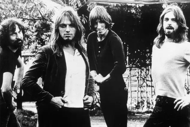 Nick Mason, Dave Gilmore, Roger Waters und Richard Wright Pink Floyd, Rock Group, 1. Mai 1970