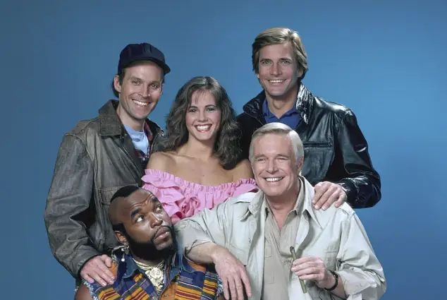 Dwigth Schultz, Melinda Culea, Dirk Benedict, Mr. T und Geroge Peppard