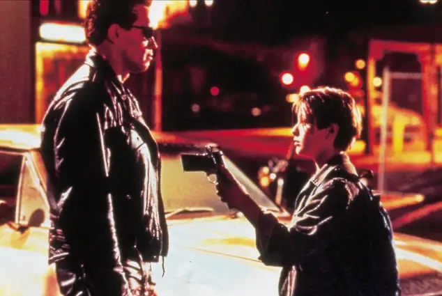 Arnold Schwarzenegger und Edward Furlong in „Terminator“