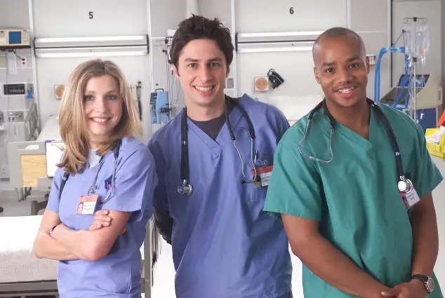 „Scrubs“-Stars Sarah Chalke, Zach Braff und Donald Faison