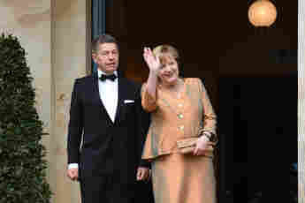 Angela Merkel und Joachim Sauer bei den Bayreuther Festspielen 2017