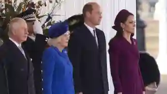 Britische Royals König Charles Königsgemahlin Camilla Prinz William Herzogin Kate