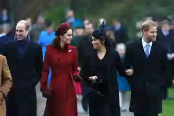 Prinz William, Herzogin Kate, Herzogin Meghan und Prinz Harry