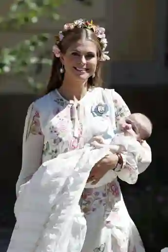 Prinzessin Madeleine und ihre Tochter Prinzessin Madeleine bei deren Taufe im Juni 2018