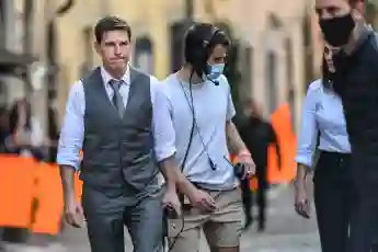 Tom Cruise während der Dreharbeiten zu „Mission: Impossible 7“ am 6. Oktober 2020 in Rom