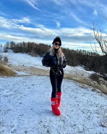 davina geiss ski schnee heiß sexy