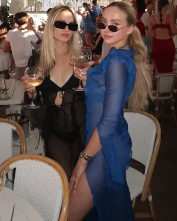 davina geiss shania geiss heiß sexy transparent kleid look geburtstag feier