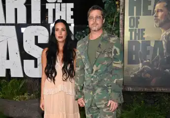 Seltener Auftritt: Ines de Ramon und Brad Pitt