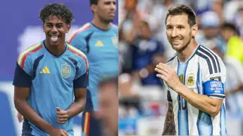 Lamine Yamal und Lionel Messi