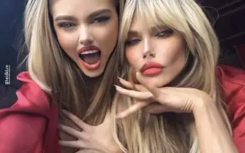 Leni und Heidi Klum spielen mit einem Filter