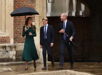 Prinz George mit Prinzessin Kate und Prinz William