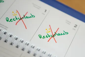 Kalender mit Resturlaubs-Eintrag