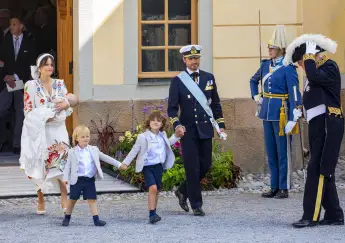 Prinzessin Sofia und Prinz Carl Philip mit ihren Kindern