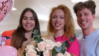 Anna Ermakova mit Renata und Valentin Lusin