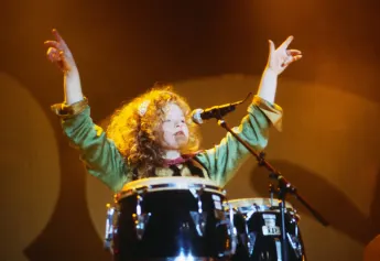 Barby Kelly, Mitglied der irischen Musikgruppe The Kelly Family, Auftritt circa 1993. Copyright: HartwigxValdmanis Nur r