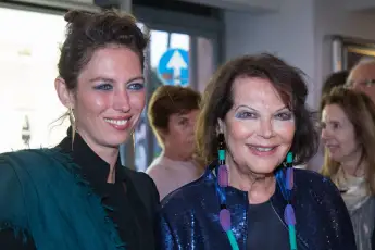 Italy Premiere of Rudy Valentino in Rome Italian actress Claudia Cardinale with her daughter Claudi